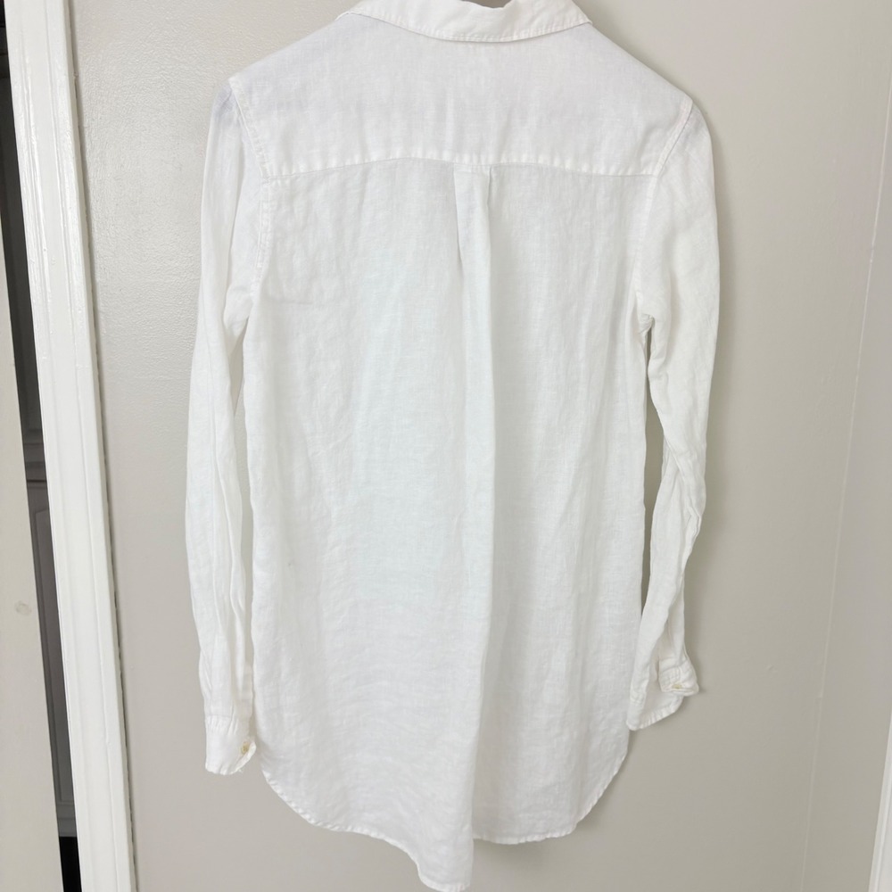 Gap Linen Tunic Shirt Womens Small White Popover Minimal Capsule Resortwear Cool - Picture 7 of 13